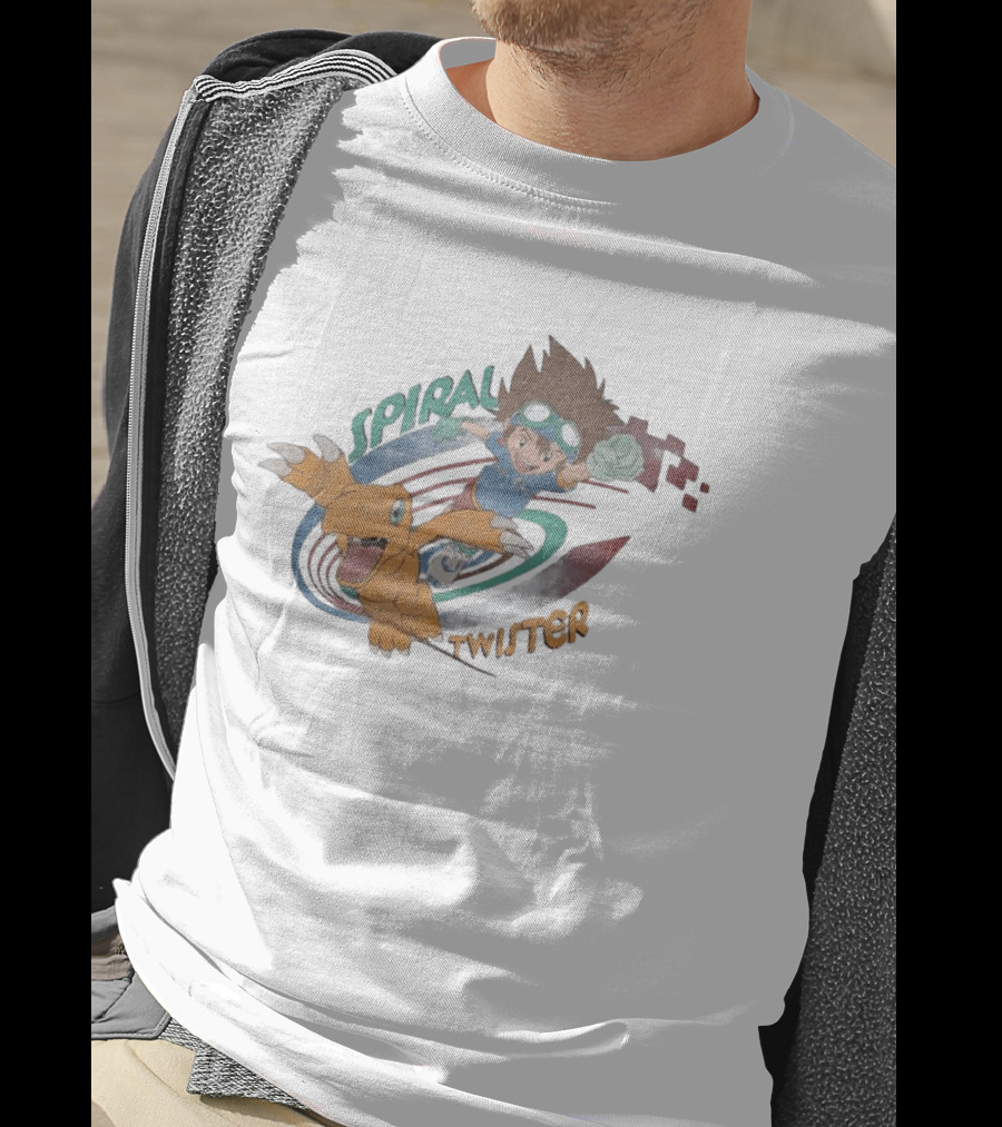 Spiral Twister Digimon Adventure Character Agumon And Taichi Anime Fan Favorite T-Shirt