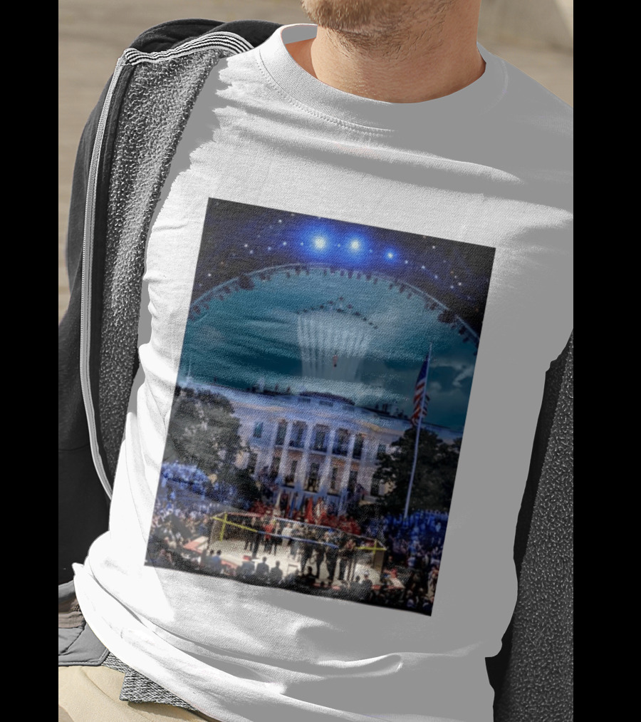 White House MMA Octagon Event Flyover American Flag Patriotic Display T-Shirt