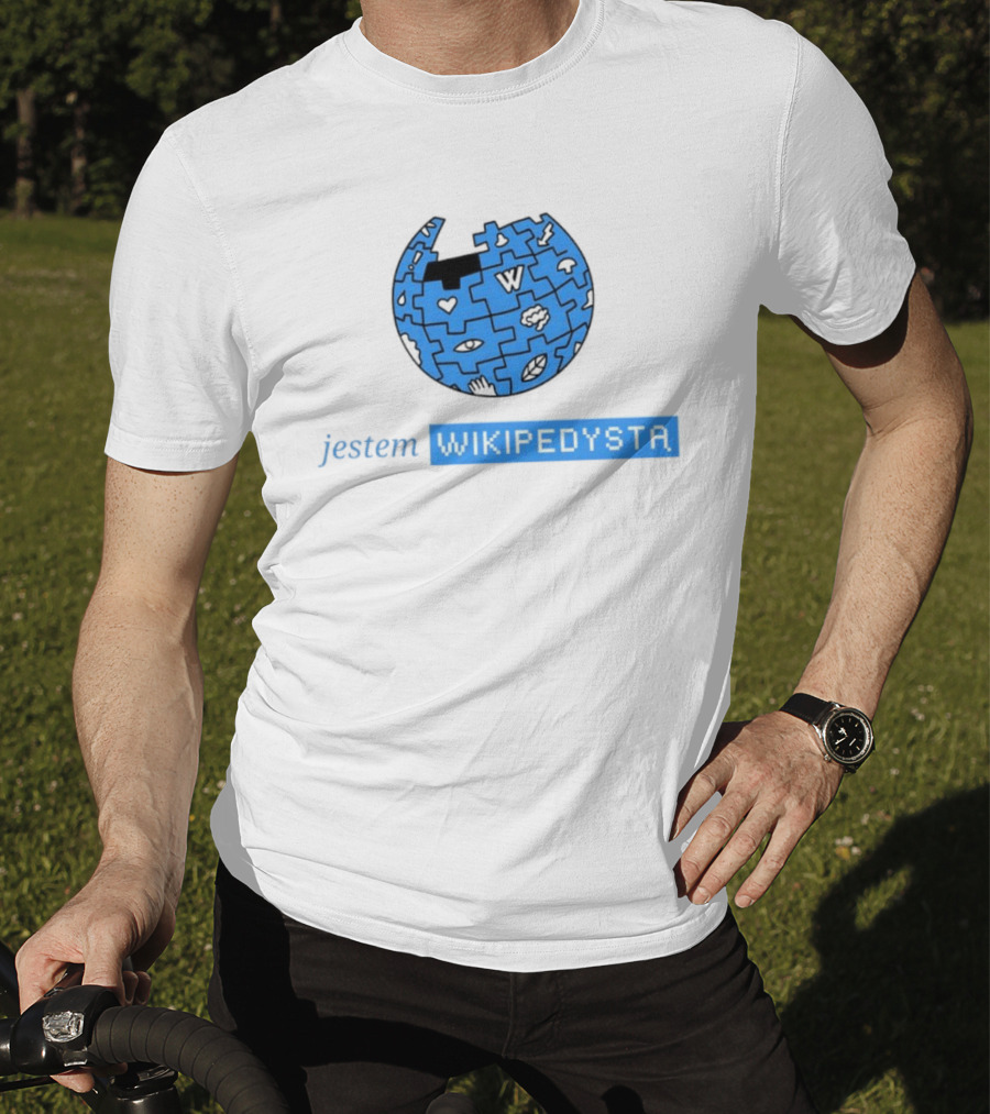 Jestem Wikipedysta Puzzle Globe Icon Eyes And Clouds T-Shirt