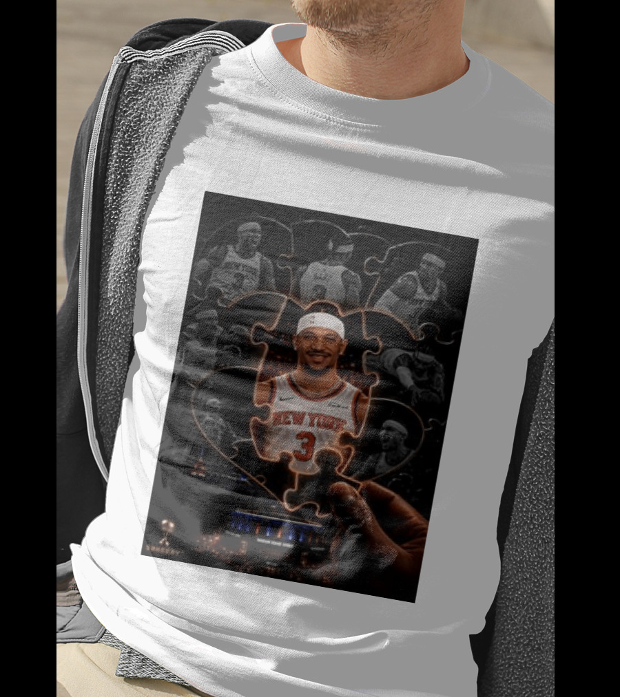Josh Hart New York Knicks NBA Madison Square Garden Puzzle Image T-Shirt
