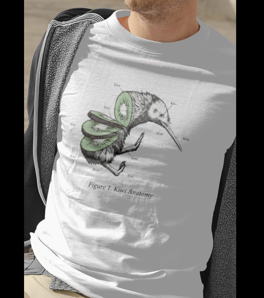 Kiwi Bird Kiwi Fruit Biology Anatomy Humor Nature Science Novelty Cute Insect Wings T-Shirt