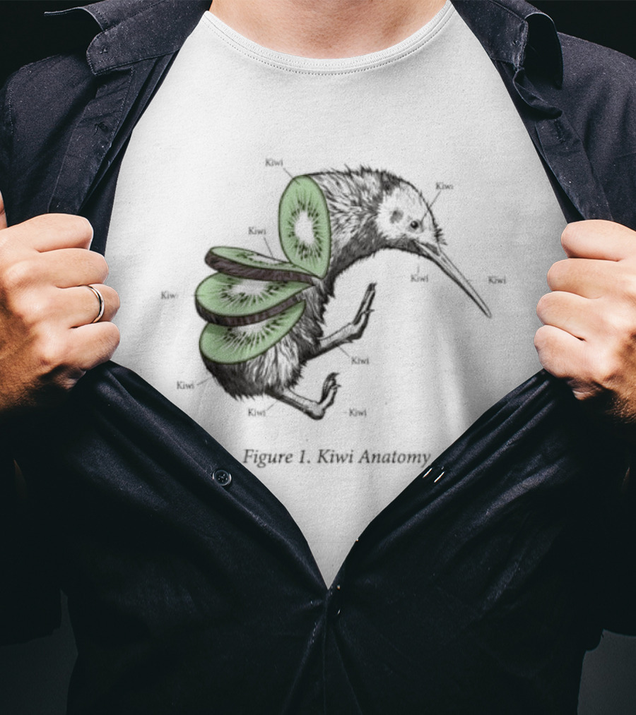 Kiwi Bird Kiwi Fruit Biology Anatomy Humor Nature Science Novelty Cute Insect Wings T-Shirt