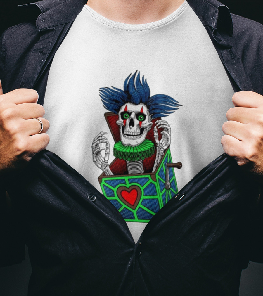 Powell Peralta Chris Hiett Skull Jack In The Box Clown Image T-Shirt