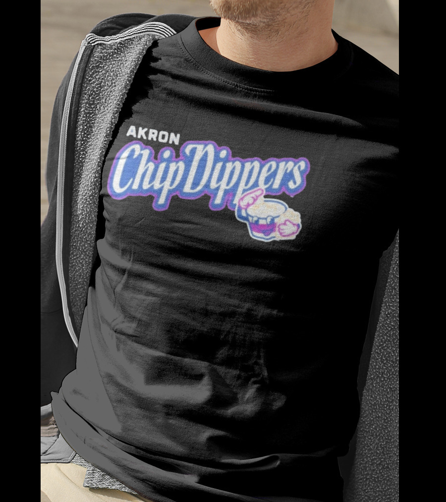 Akron Chip Dippers MLB Baseball Logo With Chip And Dip T-Shirt