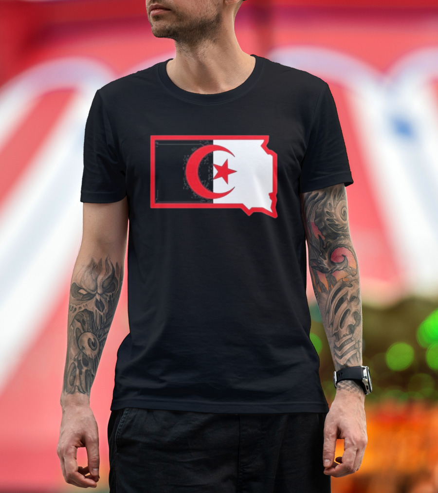 Lawrence Of Algeria South Dakota Flag Shape Crescent Star T-Shirt