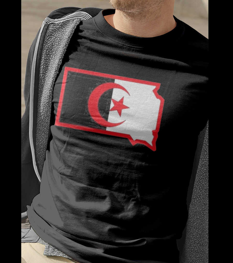 Lawrence Of Algeria South Dakota Flag Shape Crescent Star T-Shirt