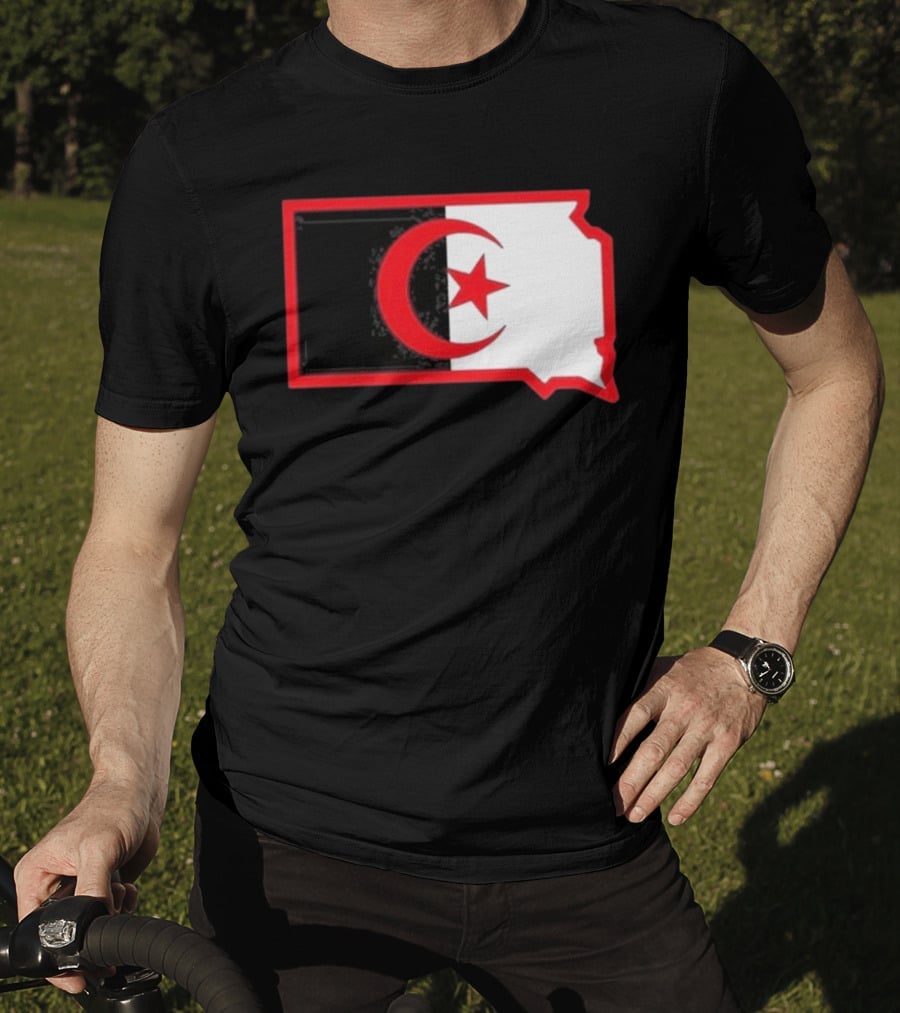 Lawrence Of Algeria South Dakota Flag Shape Crescent Star T-Shirt