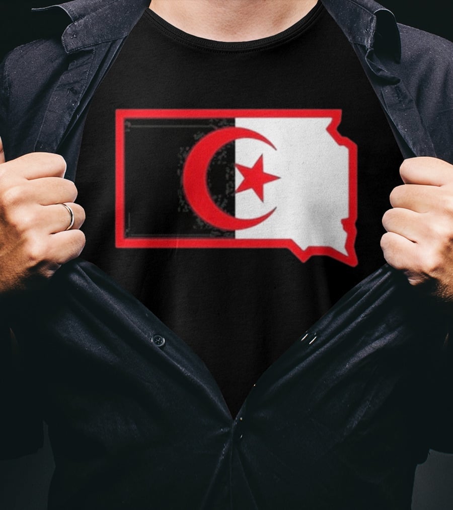 Lawrence Of Algeria South Dakota Flag Shape Crescent Star T-Shirt