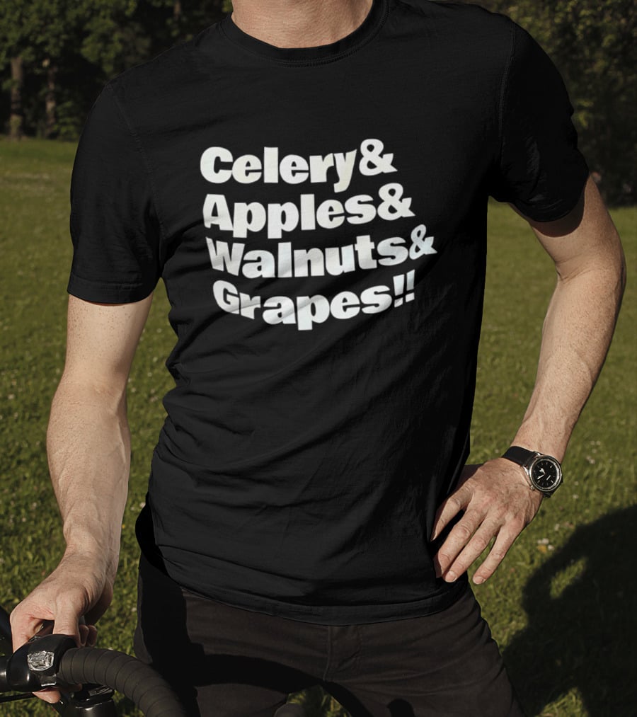 Celery Apples Walnuts Grapes Food Ingredients List T-Shirt