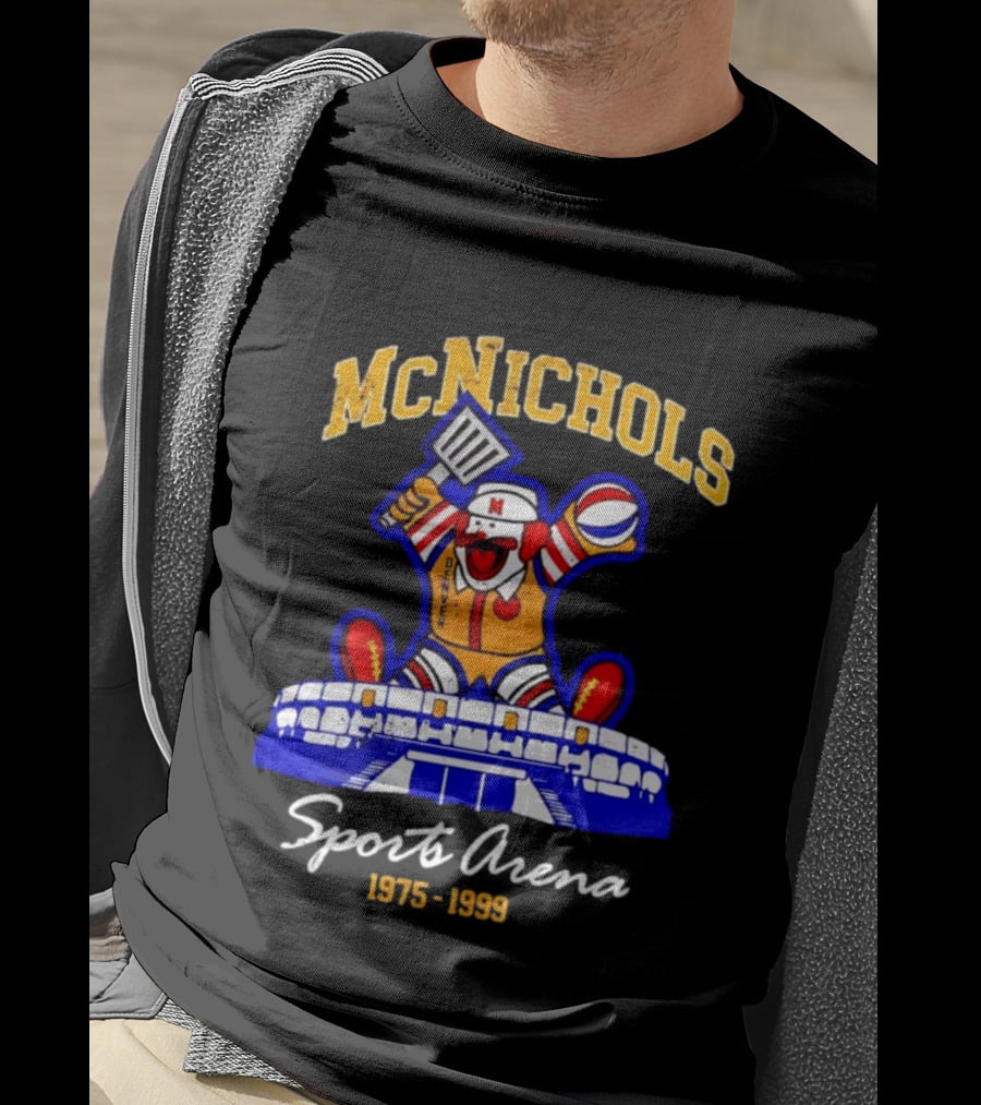 McNichols Sports Arena Denver Nuggets Clown 1975 1999 NBA Basketball T-Shirt