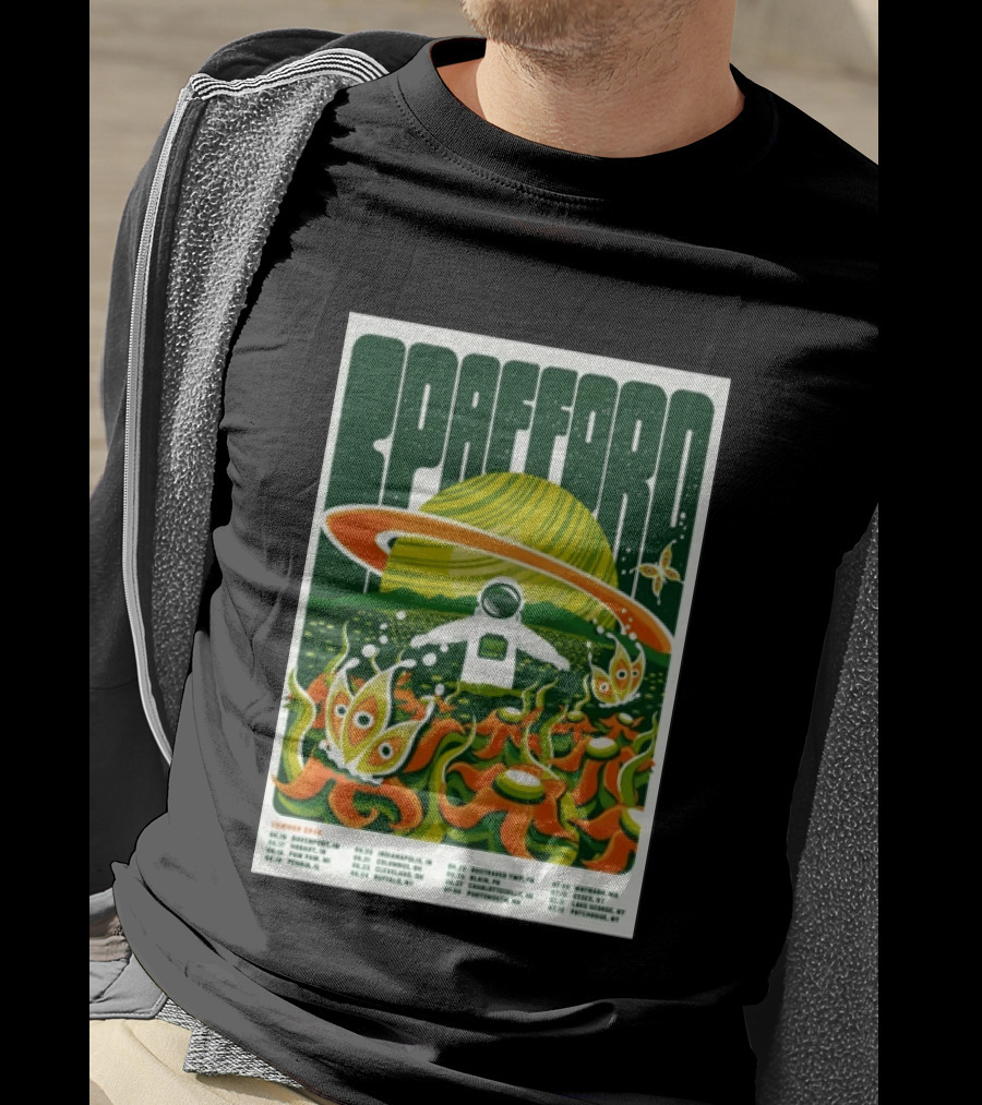 Spafford Summer Tour 26 Space Adventure Psychedelic Alien Astronaut Concert Dates And Locations T-Shirt