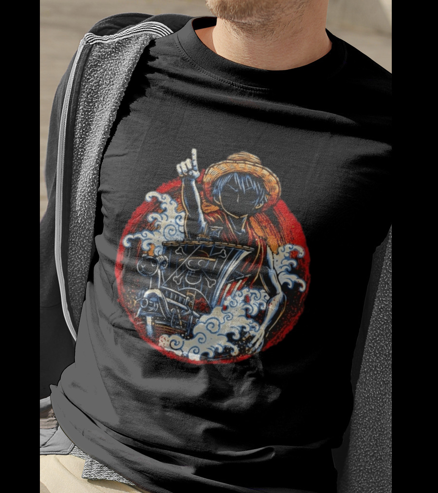 One Piece Monkey D Luffy And Going Merry Adventure Voyage T-Shirt