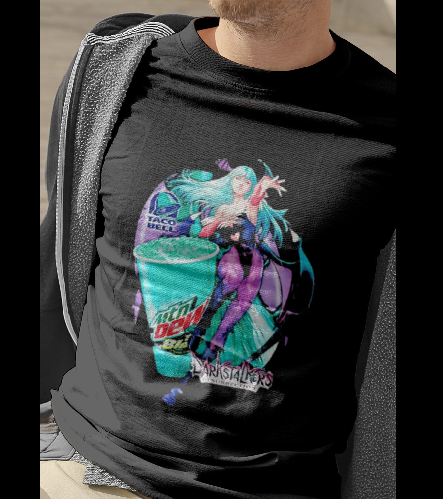 Morrigan Aensland Darkstalkers Taco Bell Mountain Dew Baja Blast Resurrection T-Shirt