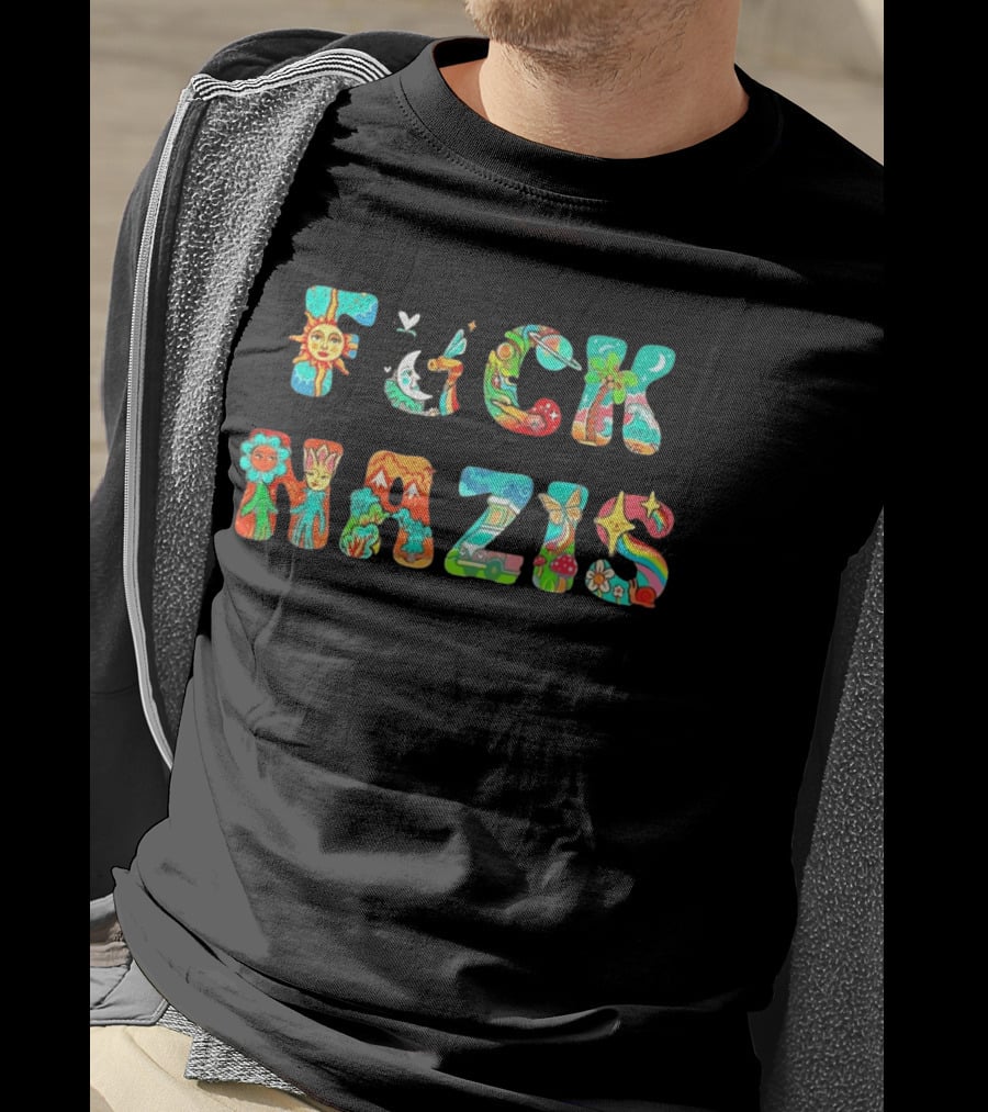 Fuck Naz Isv Sun Moon Rainbow Butterfly Flower Peace Hippie T-Shirt