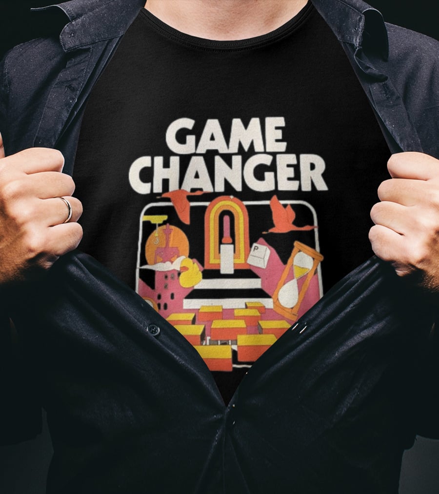 Game Changer Retro Arcade Countdown Hourglass Wings T-Shirt
