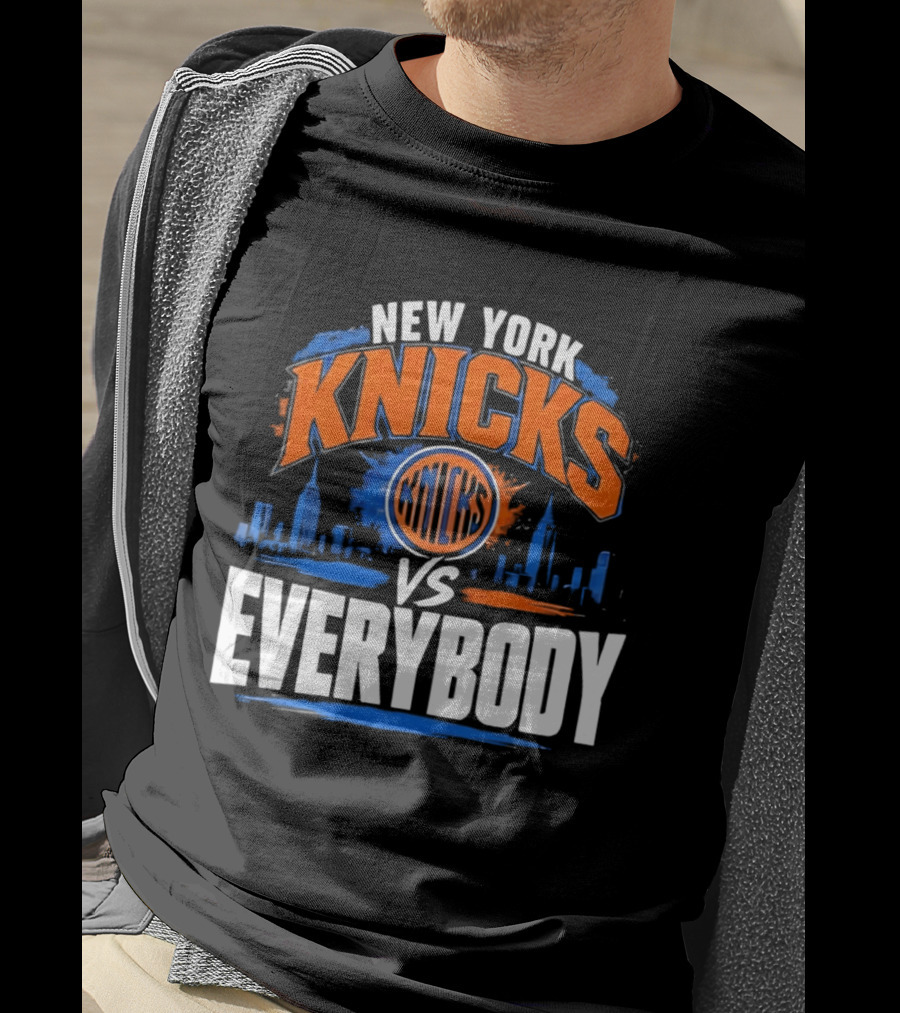 New York Knicks Vs Everybody Skyline Urban Hoops T-Shirt