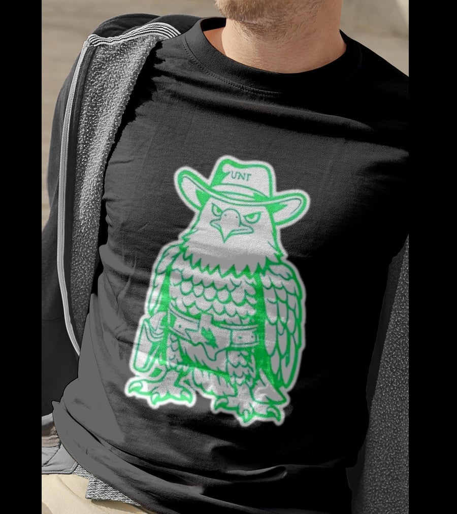 North Texas Mean Green Eagle UNT Cowboy Hat T-Shirt