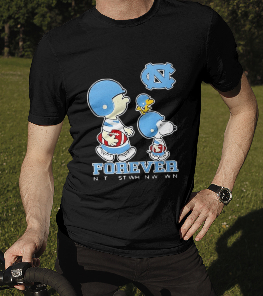 UNC Tar Heels Snoopy Charlie Brown Football Forever T-Shirt