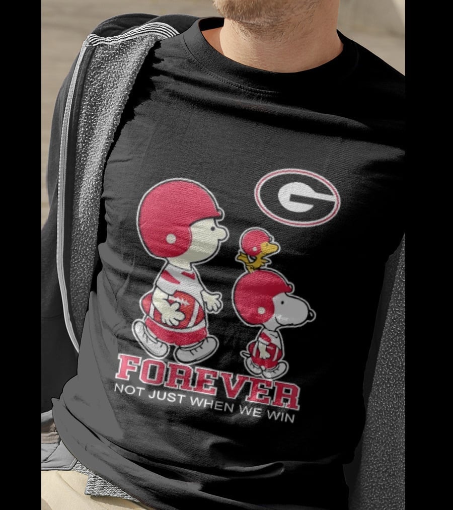Peanuts Characters Georgia Bulldogs Forever Not Just When We Win T-Shirt