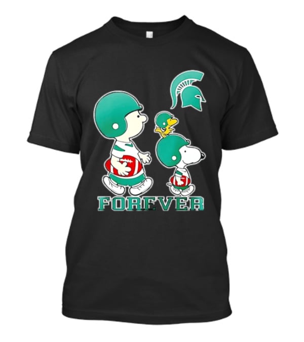 Peanuts Woodstock Charlie Brown Snoopy Michigan State Spartans Forever T-Shirt