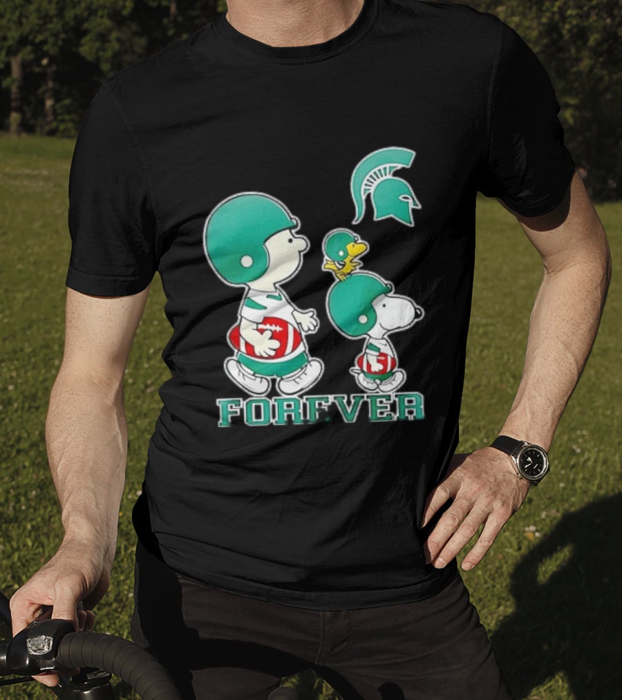 Peanuts Woodstock Charlie Brown Snoopy Michigan State Spartans Forever T-Shirt