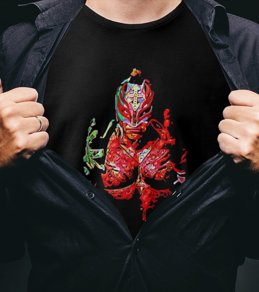 Rey Mysterio WWE Lucha Libre Mask Wrestling Legend Pro Wrestler T-Shirt