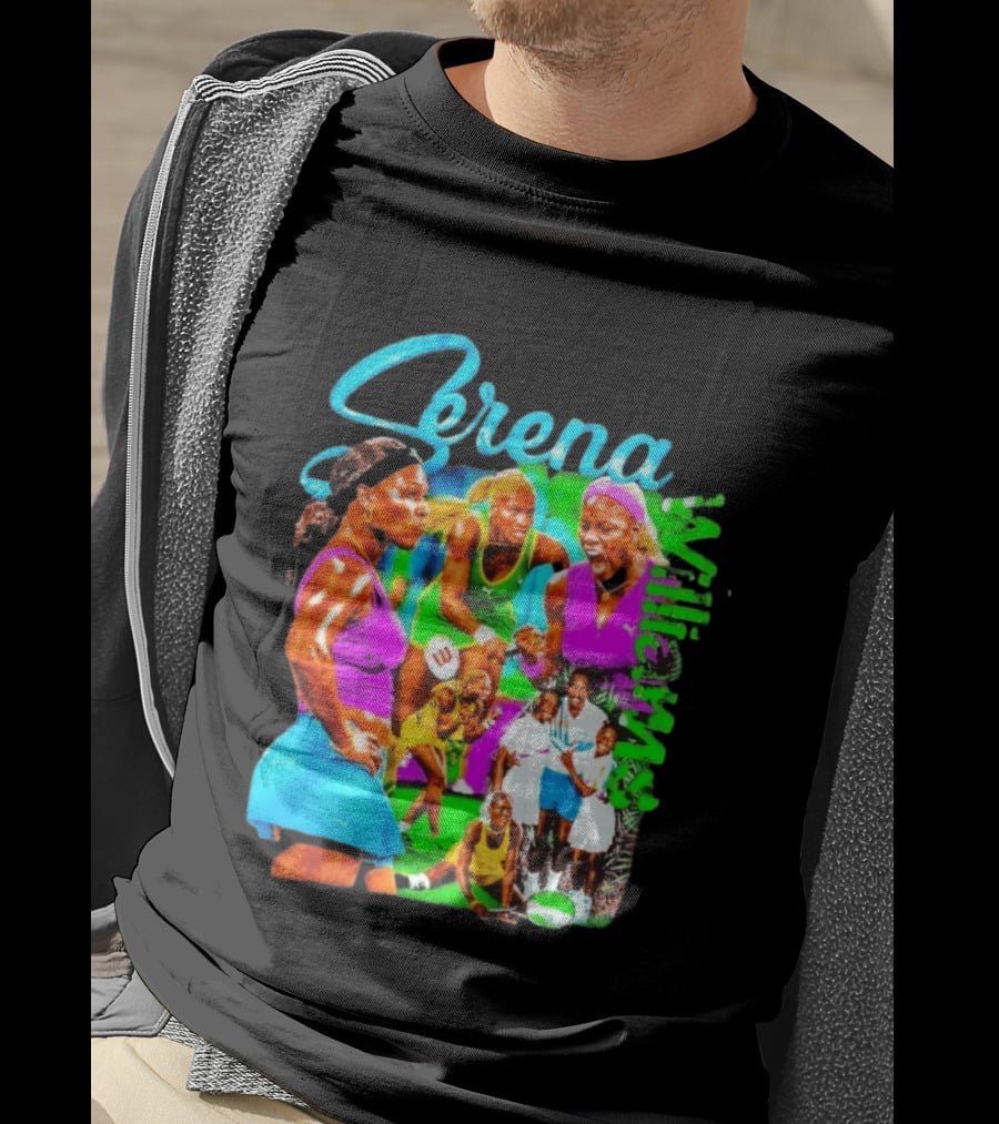 Serena Williams Vibrant Tennis Champion Collage T-Shirt
