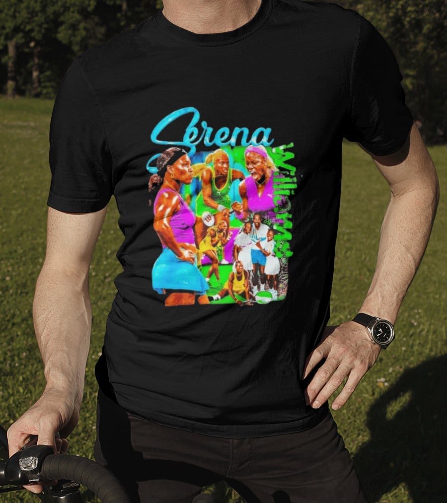 Serena Williams Vibrant Tennis Champion Collage T-Shirt