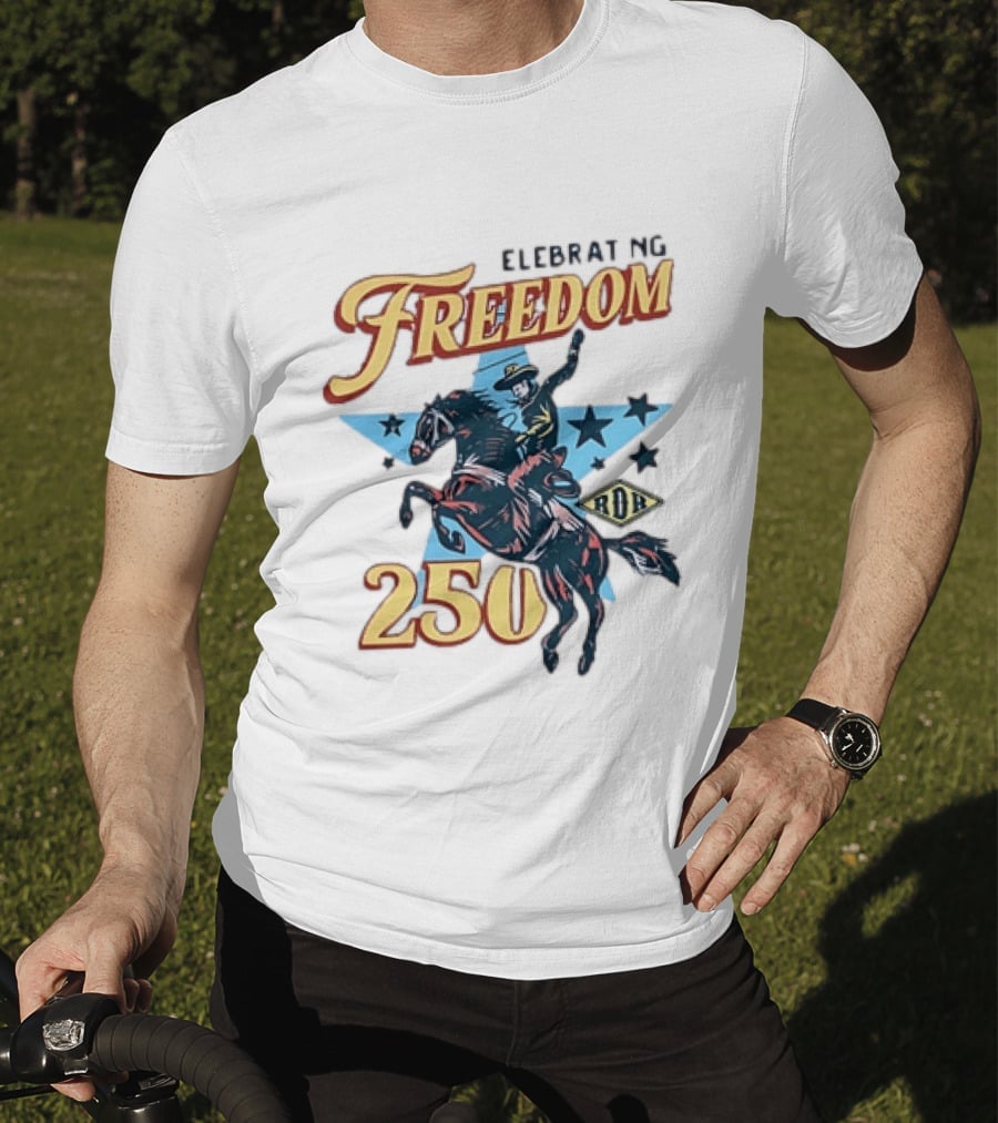 Celebrating Freedom 250 Years RDR Cowboy Rodeo Stars T-Shirt