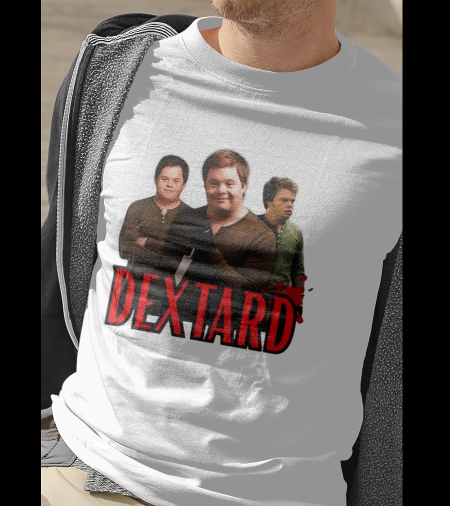 Dextard Meme Parody With Triple Character Image And Red T-Shirt