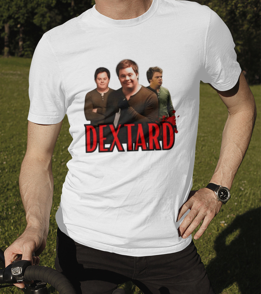Dextard Meme Parody With Triple Character Image And Red T-Shirt