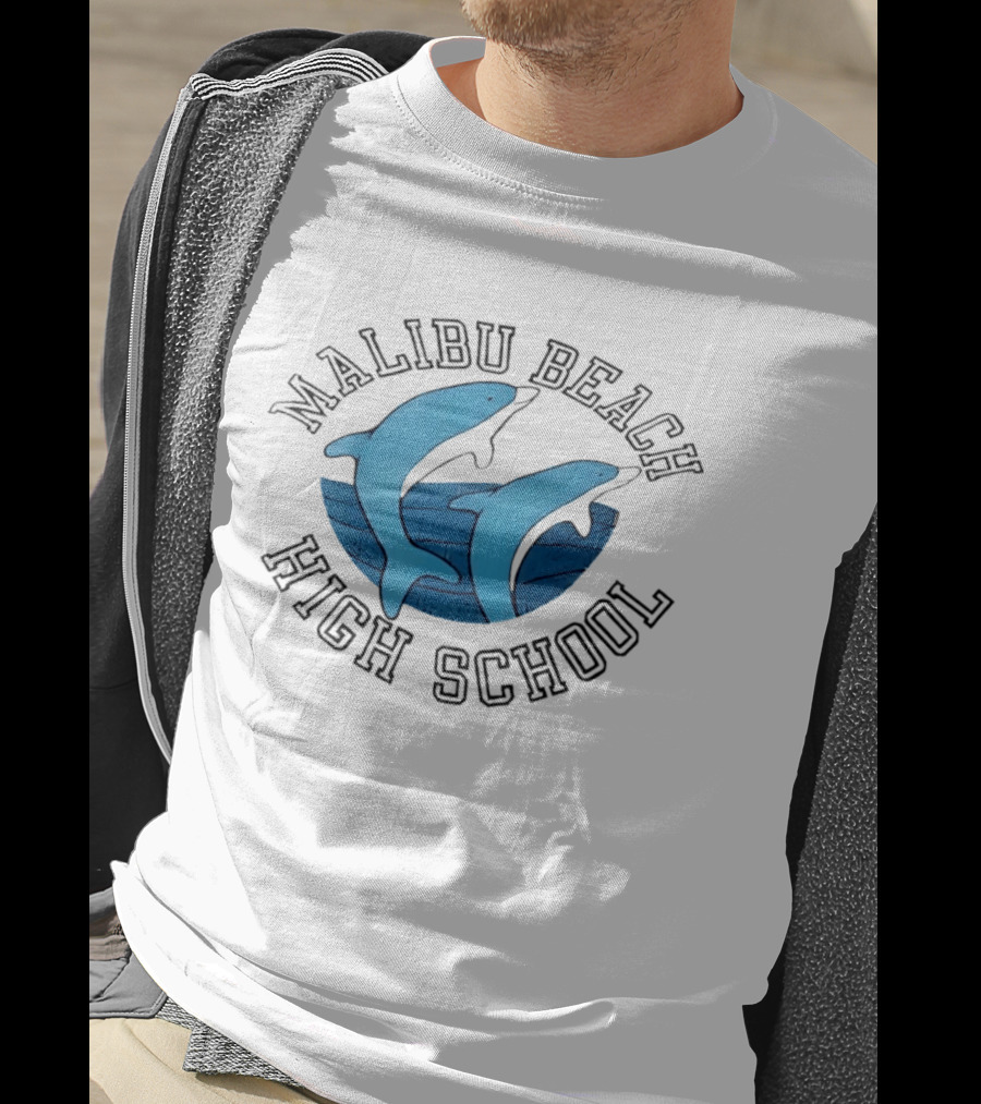 Malibu Beach High School Dolphins Ocean T-Shirt
