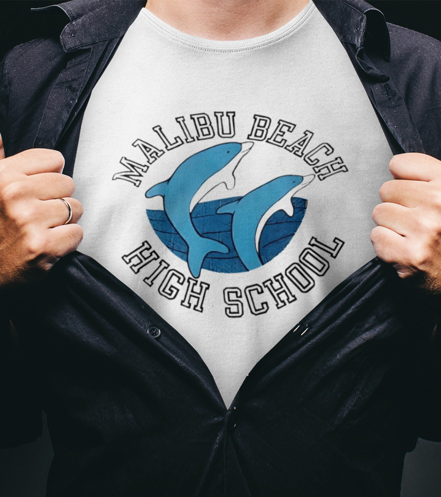 Malibu Beach High School Dolphins Ocean T-Shirt