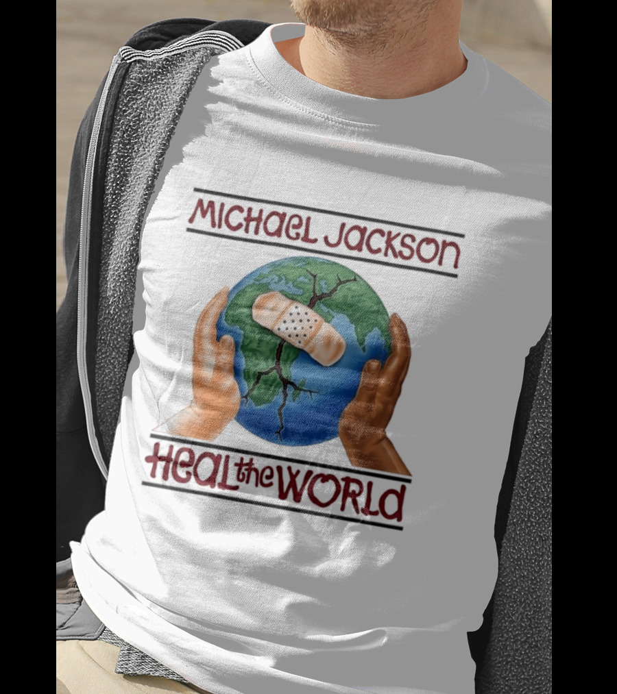 Michael Jackson Heal The World Earth Bandage Hands T-Shirt