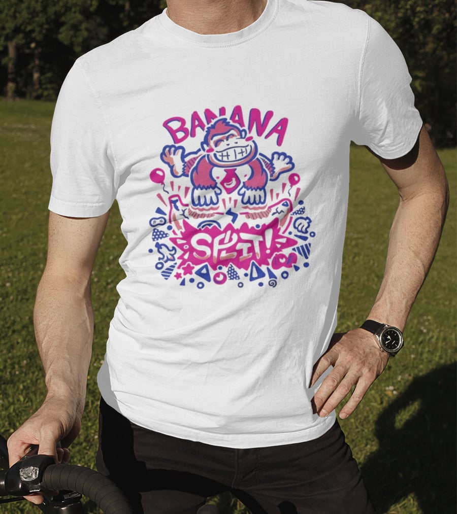 Banana Split Monkey Cartoon Fun T-Shirt