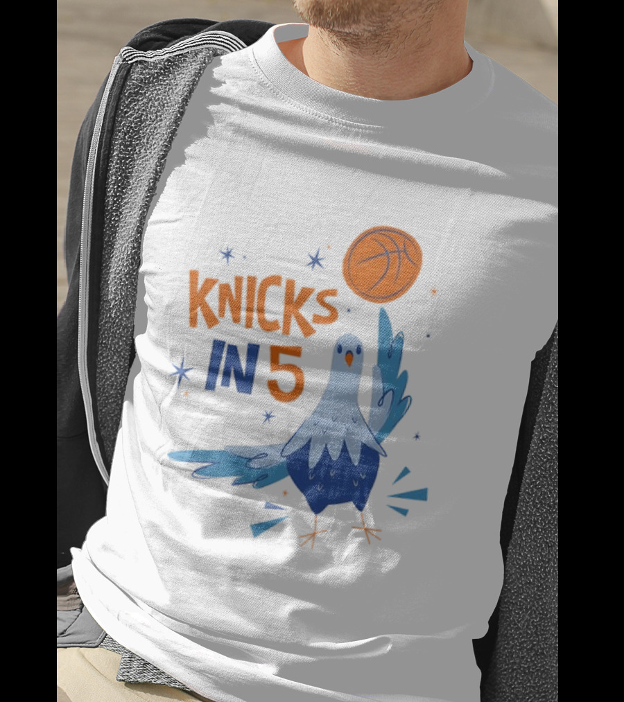 New York Knicks NBA Pigeon Basketball Knicks In 5 T-Shirt