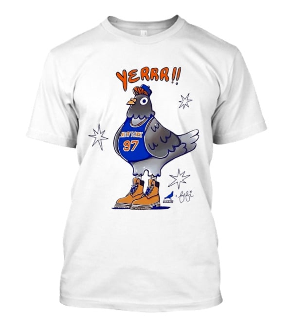 Pigeon Fefi Yerrr 97 New York Basketball Jersey Timberland Boots T-Shirt