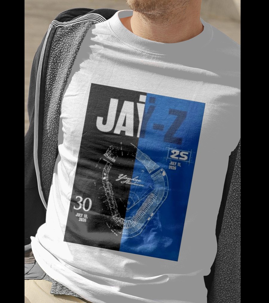 Jay Z Yankee Stadium July 10 11 2026 Celebration With Map Blueprint T-Shirt