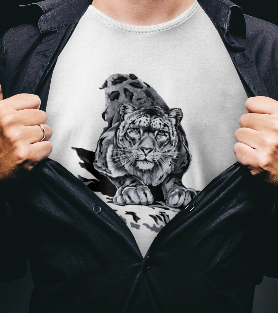 Snow Leopard Harlequin Nature Wildlife Majestic Predator T-Shirt