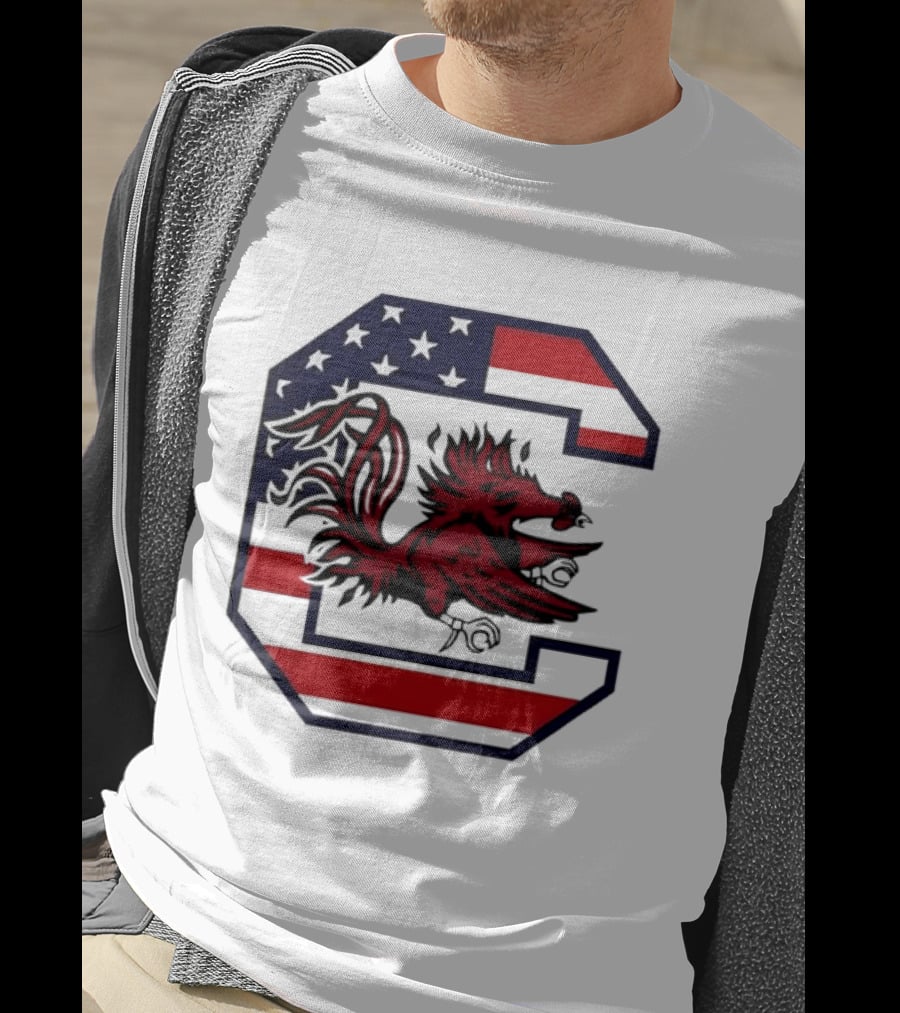 American Flag South Carolina Gamecocks C T-Shirt