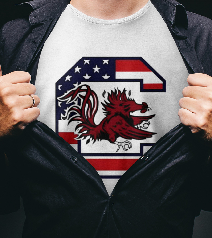 American Flag South Carolina Gamecocks C T-Shirt