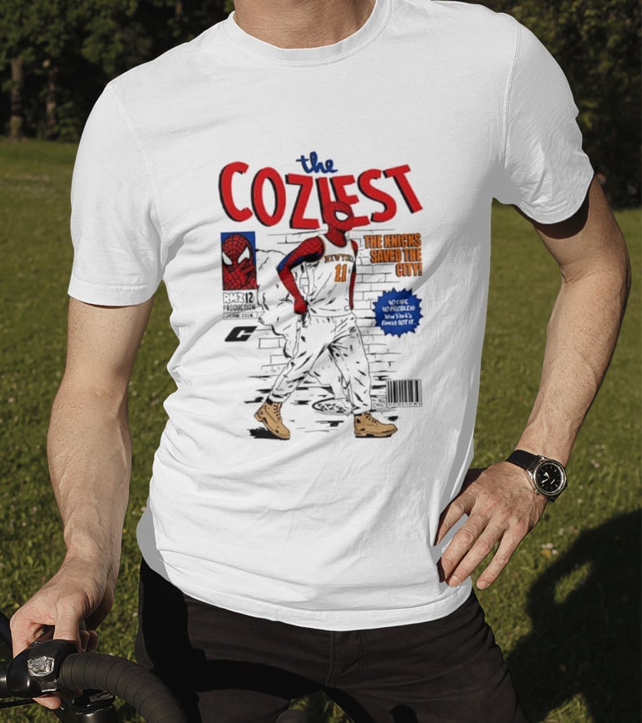 The Coziest Spider Man New York Knicks 01 The Knicks Saved The City No Cape No Problem T-Shirt