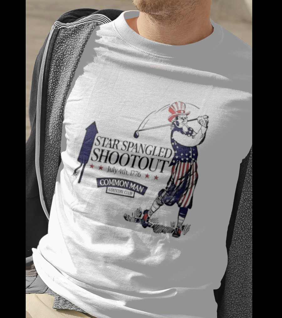 Star Spangled Shootout Common Man Country Club Patriotic Golfer T-Shirt