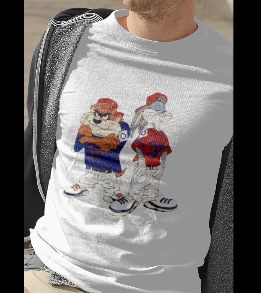 Taz Bugs Looney Tunes Baseball Style Casual Streetwear T-Shirt