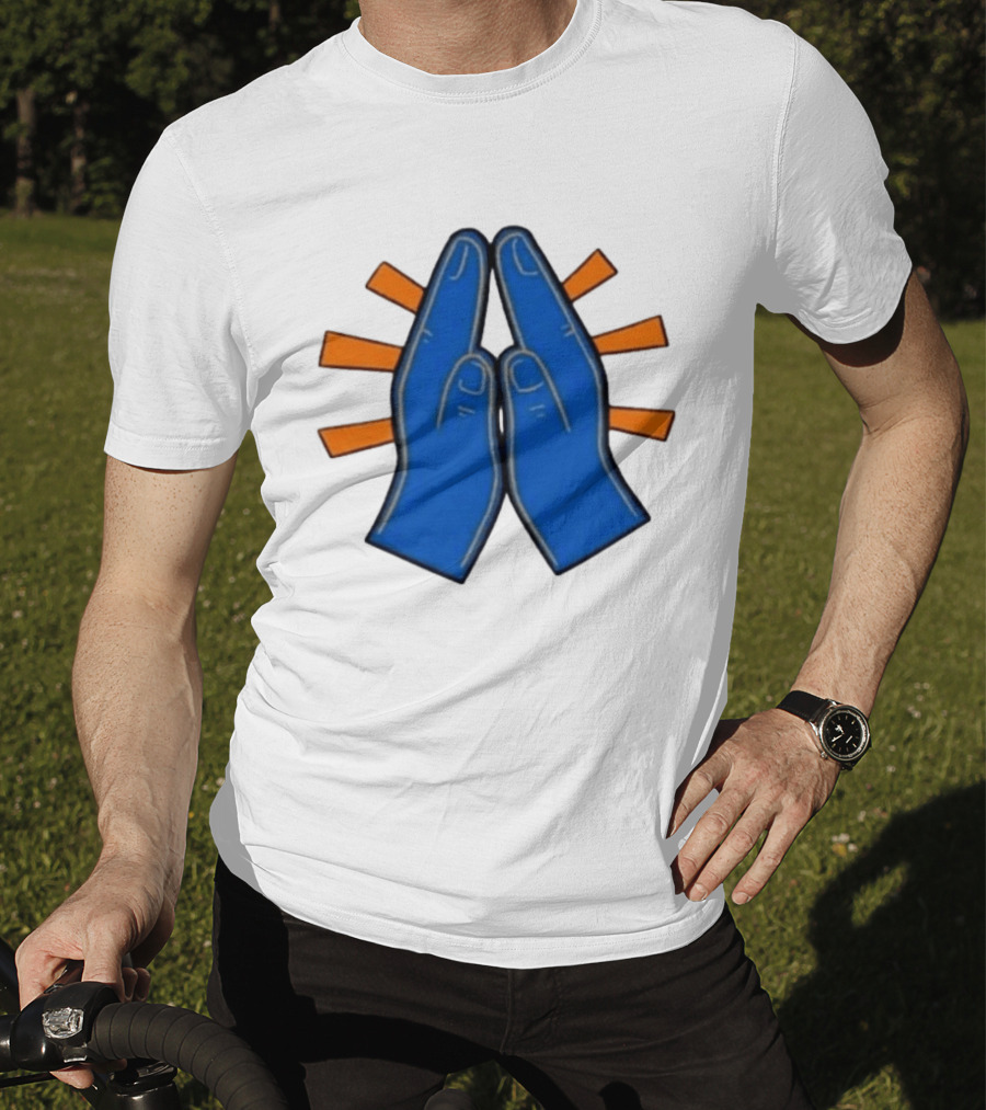 Please Just Make It All Worth It Blue Praying Hands Emoji T-Shirt