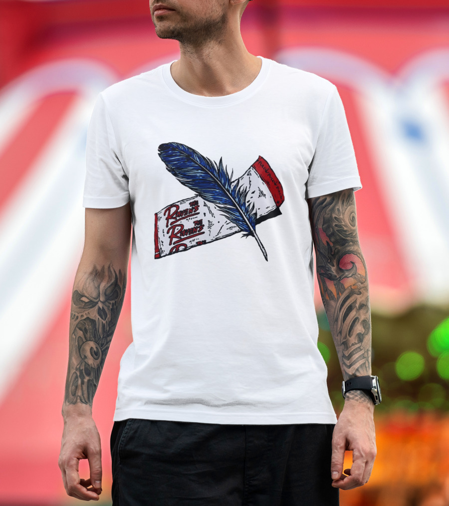 The Ravens Hirotton Blue Feather Pull Pull Pull T-Shirt