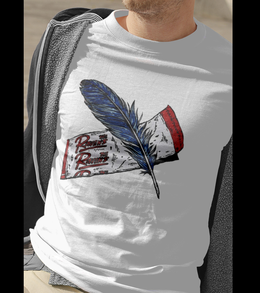 The Ravens Hirotton Blue Feather Pull Pull Pull T-Shirt