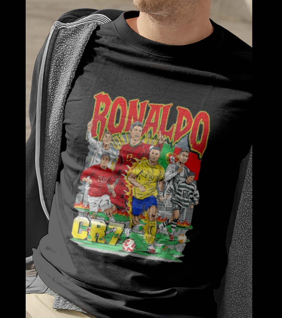 Ronaldo CR7 Football Icon In Action Sports Team Collection T-Shirt