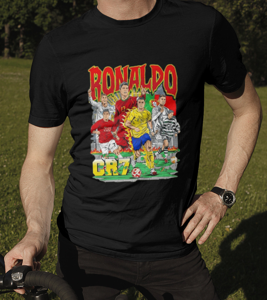Ronaldo CR7 Football Icon In Action Sports Team Collection T-Shirt