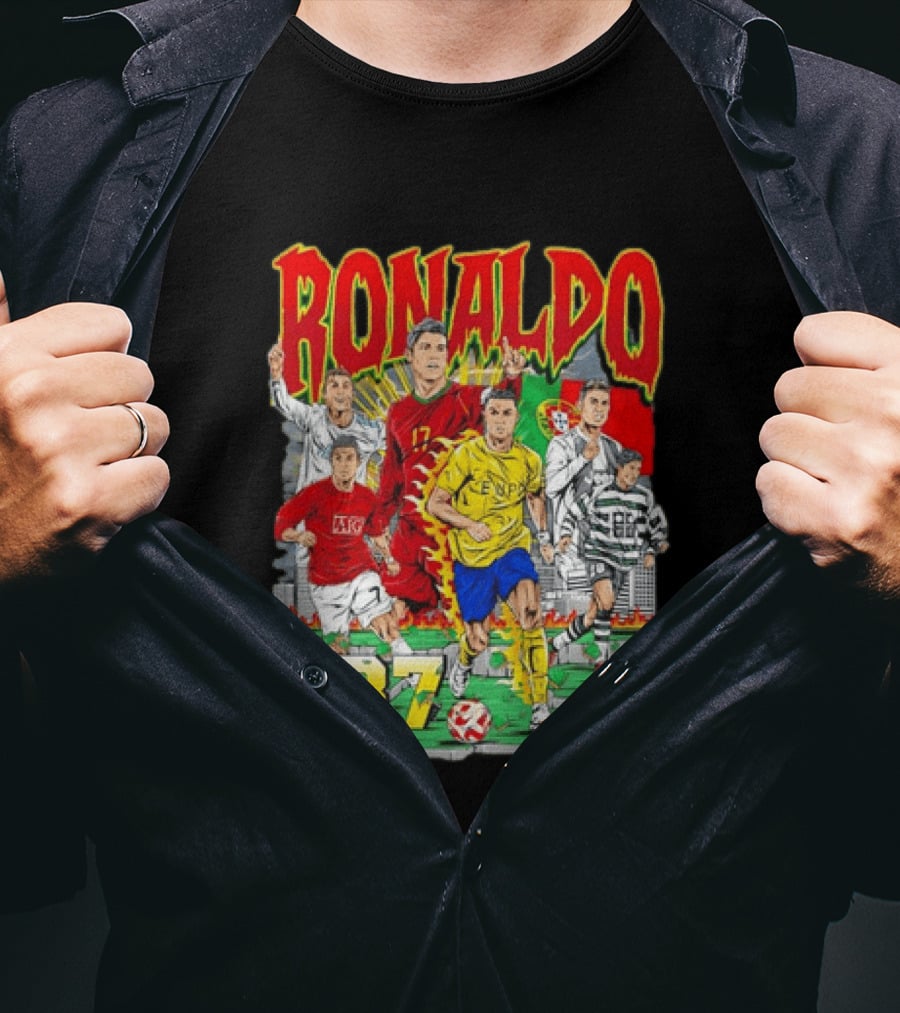 Ronaldo CR7 Football Icon In Action Sports Team Collection T-Shirt